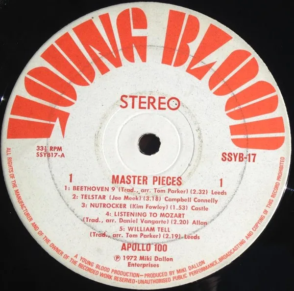 Album cover for Master Pieces by Apollo 100, Tom Parker