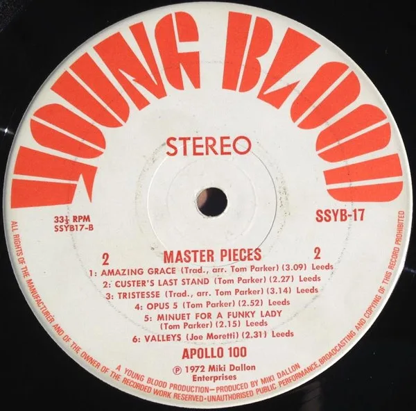 Album cover for Master Pieces by Apollo 100, Tom Parker