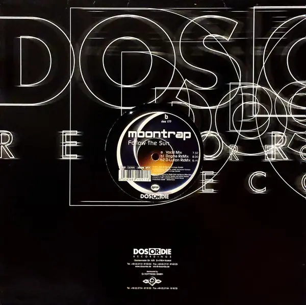 Moontrap - Follow The Sun, Electronic, Trance, 2001 - Dos Or Die Recordings, Germany, Vinyl 1x 12", 33 ⅓ RPM, 45 RPM