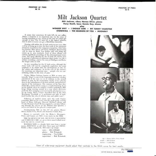 Album cover for Milt Jackson Quartet by Milt Jackson