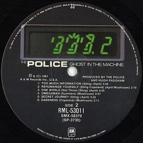 Police, The - Ghost In The Machine, Rock, New Wave, Pop Rock, 1981 - A&M Records, Australia, Vinyl 1x LP, Album