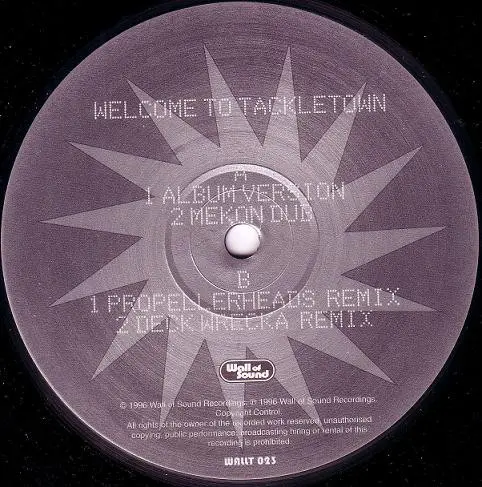 Mekon - Welcome To Tackletown, Electronic, Reggae, Breakbeat, Ragga, Trip Hop, 1996 - Wall Of Sound, UK, Vinyl 1x 12", 33 ⅓ R