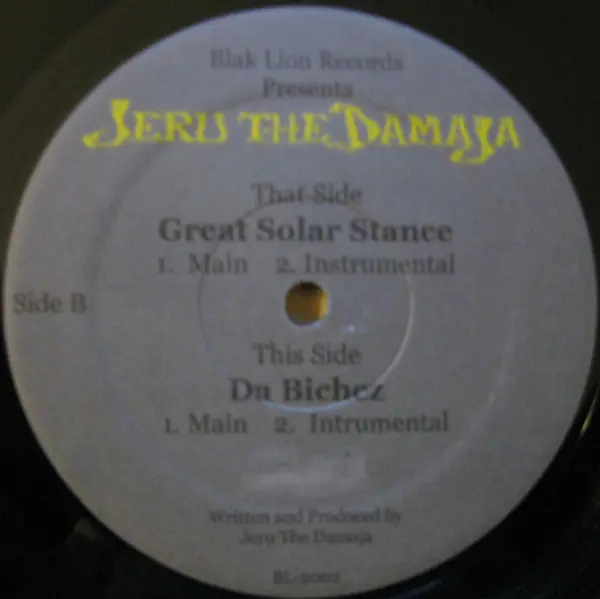 Jeru The Damaja - Great Solar Stance / Da Bichez, Hip Hop, Boom Bap, Jazzy Hip-Hop, 2001 - Blak Lion Records, Japan, Vinyl 1x