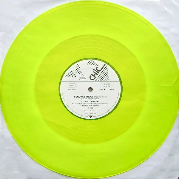 Sylvie Sanders - I Know, I Know, Electronic, Synth-pop, 1985 - Chic (2), Germany, Vinyl 1x 12", 45 RPM, Maxi-Single, Stereo Y
