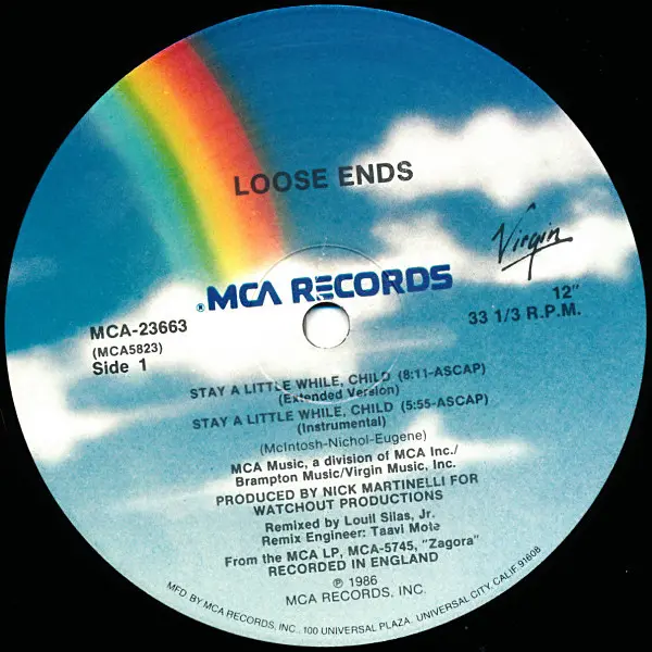Loose Ends - Stay A Little While, Child (12" Version), Electronic, Funk / Soul, Pop, Rhythm & Blues, 1986 - MCA Records, US, 