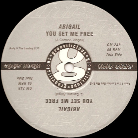 Abigail - You Set Me Free, Electronic, Euro House, 2001 - Groovilicious, US, Vinyl 1x 12"