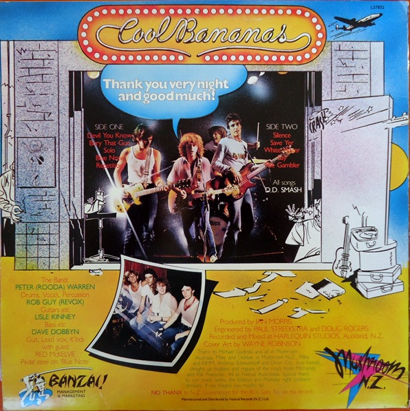 DD Smash - Cool Bananas, Rock, Pop Rock, 1982 - Mushroom N.Z., New Zealand, Vinyl 1x LP, Album