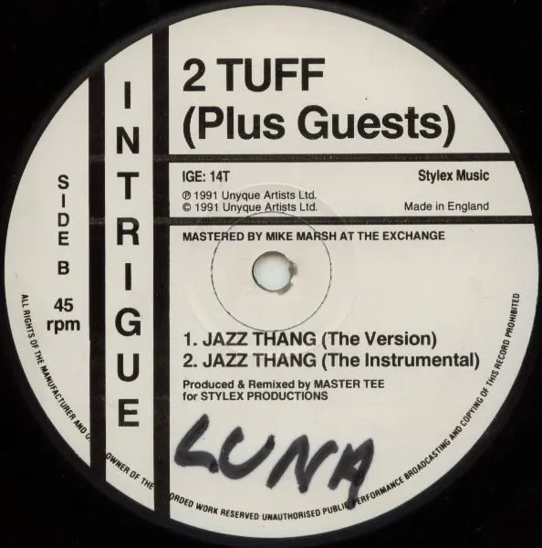2 Tuff - Jazz Thang, Electronic, Acid Jazz, House, 1991 - Intrigue Records, UK, Vinyl 1x 12", 45 RPM