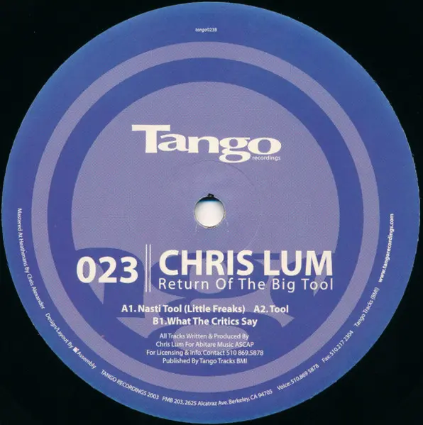 Chris Lum - Return Of The Big Tool, Electronic, Deep House, 2003 - Tango Recordings, US, Vinyl 1x 12"