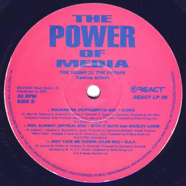 Various - The Power Of Media, Electronic, Euro House, House, Tech House, 1994 - React, UK, Vinyl 2x LP, Compilation