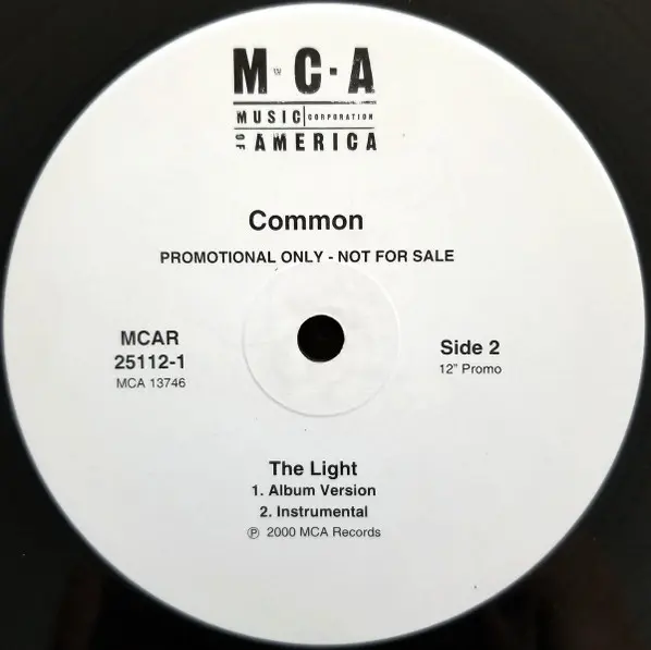 Common - The Light, Hip Hop, 2000 - MCA Records, US, Vinyl 1x 12", 33 ⅓ RPM, Promo