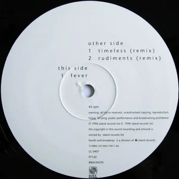 Dave Angel - Timeless, Electronic, House, Tech House, Techno, 1996 - 4th & Broadway, Island Records, UK, Vinyl 1x 12", 33 ⅓ R