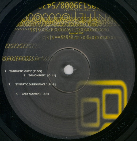 DJ Spooky - Synthetic Fury EP, Electronic, Drum n Bass, Dub, Illbient, 1998 - Asphodel, US, Vinyl 1x 12", 33 ⅓ RPM, EP