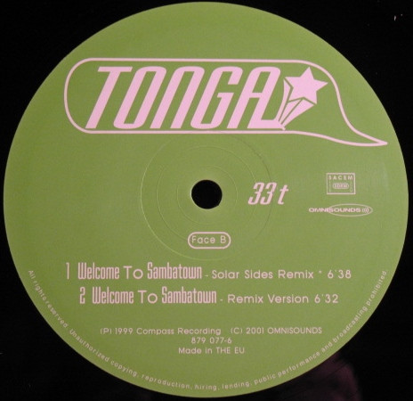 Tonga - Welcome To Sambatown, Electronic, Latin, House, 2001 - Omnisounds, France, Vinyl 1x 12"