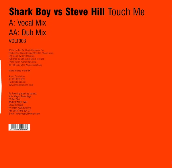 Album cover for Touch Me by Sharkboy Vs Steve Hill