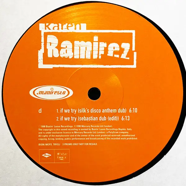 Karen Ramirez - If We Try, Electronic, House, 1998 - Manifesto, UK, Vinyl 2x 12", 33 ⅓ RPM, Promo