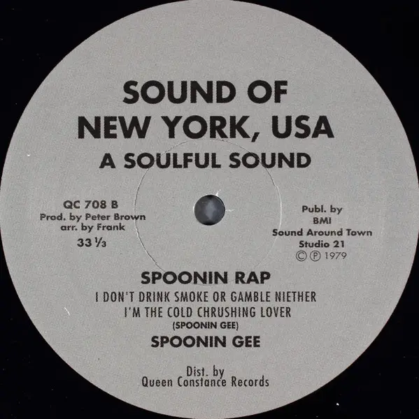Spoonie Gee - Spoonin Rap, Hip Hop, Disco, 2002 - Sound Of New York, USA, US, Vinyl 1x 12", 33 ⅓ RPM, Reissue