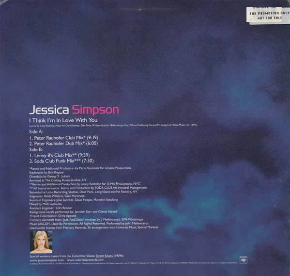 Album cover for I Think I'm In Love With You by Jessica Simpson