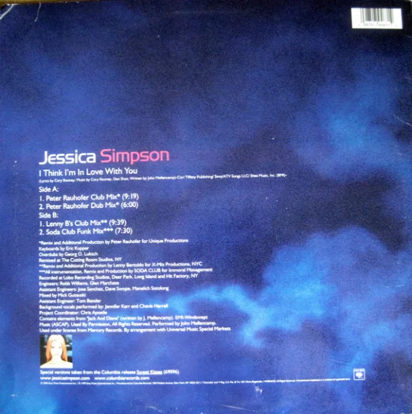 Album cover for I Think I'm In Love With You by Jessica Simpson