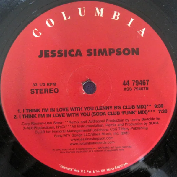 Album cover for I Think I'm In Love With You by Jessica Simpson
