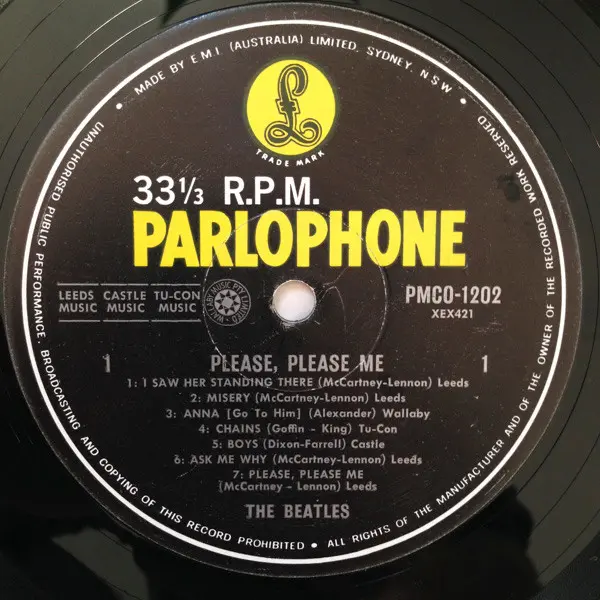 Beatles, The - Please Please Me, Rock, Pop Rock, 1964 - Parlophone, Australia, Vinyl 1x LP, Album, Reissue, Mono