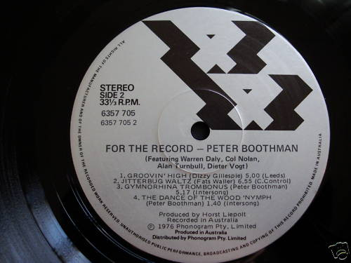 Peter Boothman - For The Record, Funk / Soul, Jazz, Jazz-Funk, 1976 - 44 Records (2), Australia, Vinyl 1x LP