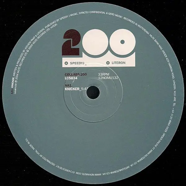 Speedy J _ Literon - Collabs 200, Electronic, Techno, 2004 - NovaMute, UK, Vinyl 1x 12", 33 ⅓ RPM