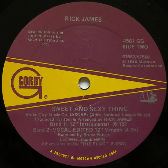Rick James - Sweet And Sexy Thing (Special 12" Remix), Electronic, Funk / Soul, Disco, House, 1986 - Gordy, US, Vinyl 1x 12",