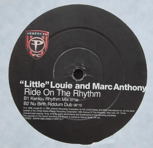 Louie Vega And Marc Anthony - Ride On The Rhythm, Electronic, House, Speed Garage, 1998 - Perfecto Red, UK, Vinyl 1x 12", 33 