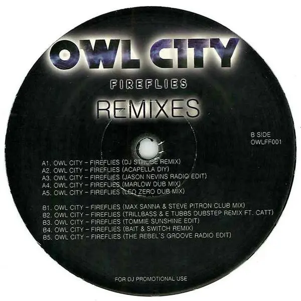 Owl City - Fireflies - Remixes, Electronic, Hip Hop, Dubstep, Electro, Hip Hop, House, 2010 - Not On Label (Owl City), UK, Vi