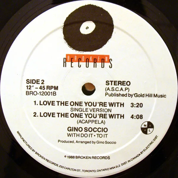 Album cover for Love The One You're With by Gino Soccio With Do It To It