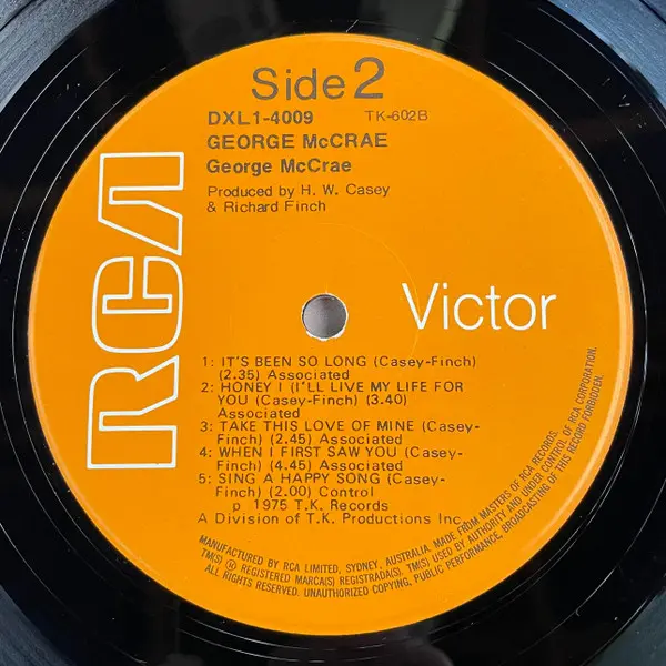 George McCrae - George McCrae, Funk / Soul, Disco, 1975 - RCA Victor, Australia, Vinyl 1x LP, Album