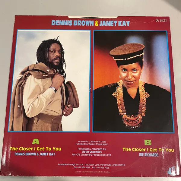 Album cover for The Closer I Get To You by Dennis Brown & Janet Kay