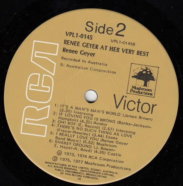 Renee Geyer - At Her Very Best, Funk / Soul, Soul, 1977 - RCA Victor, Australia, Vinyl 1x LP, Compilation