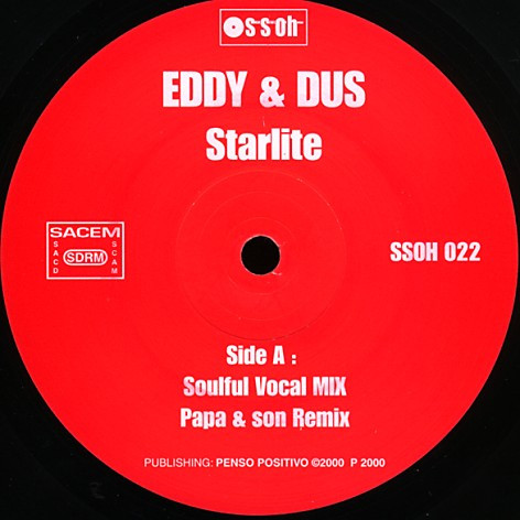 Eddy & Dus - Starlite (Remixes), Electronic, Deep House, House, 2000 - SSOH, France, Vinyl 1x 12", 33 ⅓ RPM