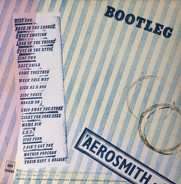 Aerosmith = Aerosmith - Live! Bootleg = ライヴ・ブートレッグ, Rock, Blues Rock, Hard Rock, 1978 - CBS/Sony, Japan, Vinyl 2x LP, Album, 