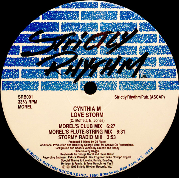 Cynthia M - Love Storm, Electronic, Acid House, Deep House, House, 1992 - Strictly Rhythm, US, Vinyl 1x 12", 33 ⅓ RPM