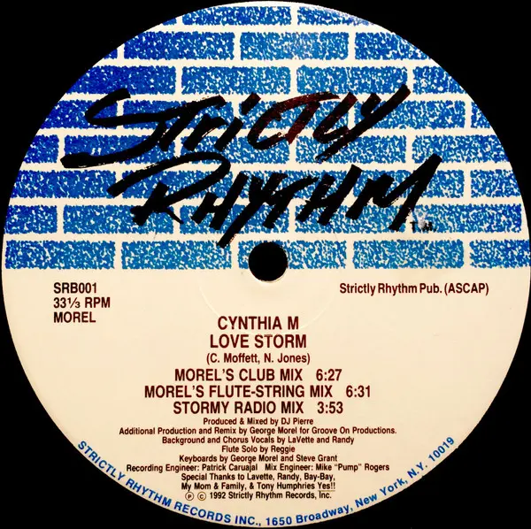 Cynthia M - Love Storm, Electronic, Acid House, Deep House, House, 1992 - Strictly Rhythm, US, Vinyl 1x 12", 33 ⅓ RPM
