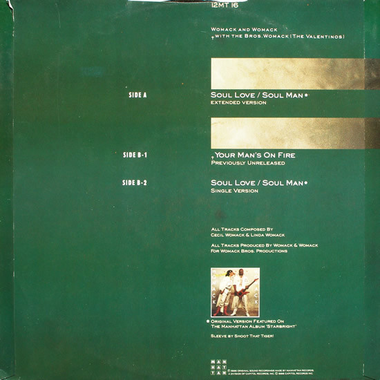 Womack & Womack - Soul Love / Soul Man - 1986 - Funk, Soul - Manhattan Records - Vinyl 1x 12", 45 RPM