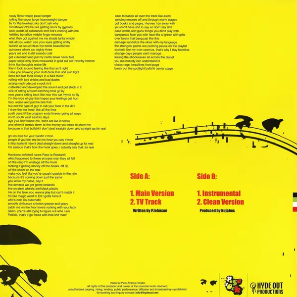 Pase Rock - Bullshit As Usual, Hip Hop, 2003 - Hyde Out Productions, Japan, Vinyl 1x 12", Single, 33 ⅓ RPM