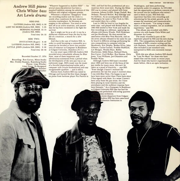 Andrew Hill Trio - Invitation, Jazz, Free Jazz, Post Bop, 1975 - SteepleChase, Denmark, Vinyl 1x LP, Album