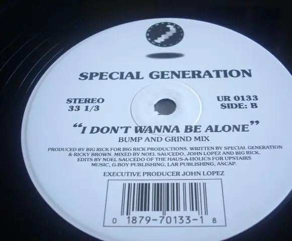 Special Generation - I Don't Wanna Be Alone - 1998 - Bass Music, Contemporary R&B, Electro, Freestyle - Upstairs Records - Vi