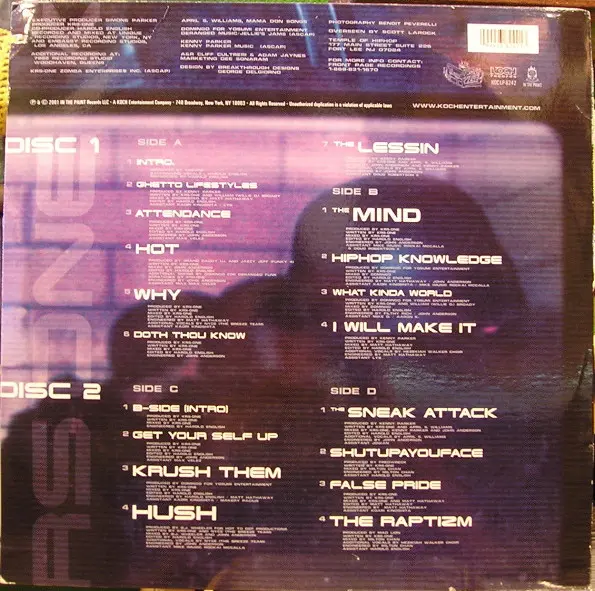 KRS-One - The Sneak Attack, Hip Hop, Boom Bap, Conscious, 2001 - In The Paint, Koch Records, US, Vinyl 2x LP, Album