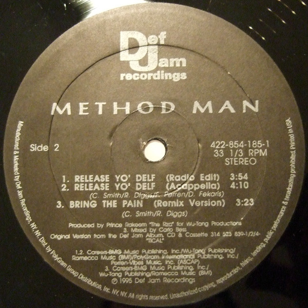 Method Man - Release Yo' Delf, Hip Hop, Hardcore Hip-Hop, 1995 - Def Jam Recordings, US, Vinyl 1x 12", Single, 33 ⅓ RPM