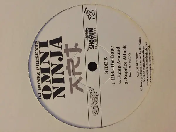 DJ Bonez Presents Omni (4) - Ninja Art , Hip Hop, 2007 - Statik Recordings, Australia, Vinyl 1x 12", 33 ⅓ RPM, EP