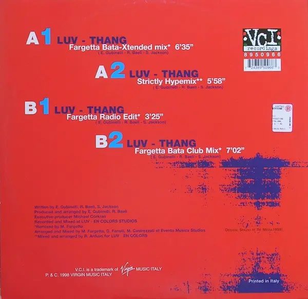 Simone Jay - Luv - Thang - 1998 - Euro House, Italodance - VCI Recordings - Vinyl 1x 12", 33 ⅓ RPM