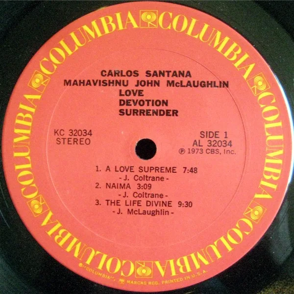 Album cover for Love Devotion Surrender by Carlos Santana & John McLaughlin