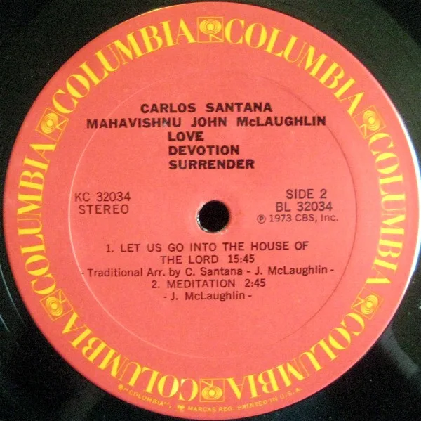 Album cover for Love Devotion Surrender by Carlos Santana & John McLaughlin