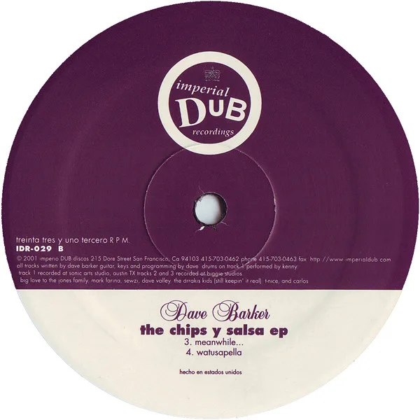 Album cover for The Chips Y Salsa EP by Dave Barker