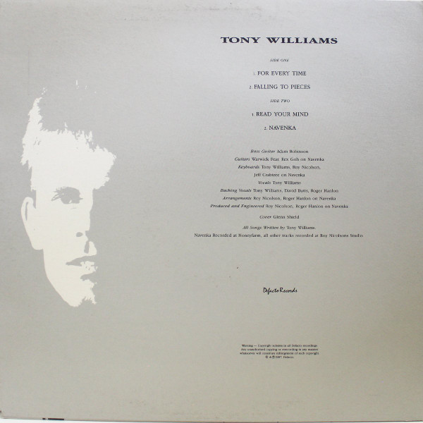 Tony Williams (18) - Tony Williams, Rock, Indie Rock, New Wave, 1987 - Defacto Records, Australia, Vinyl 1x LP, Mini-Album